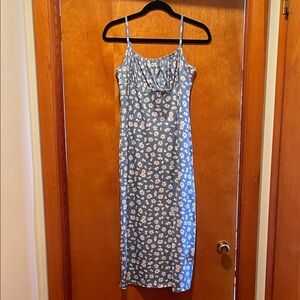 SHEIN Blue Floral Midi Dress